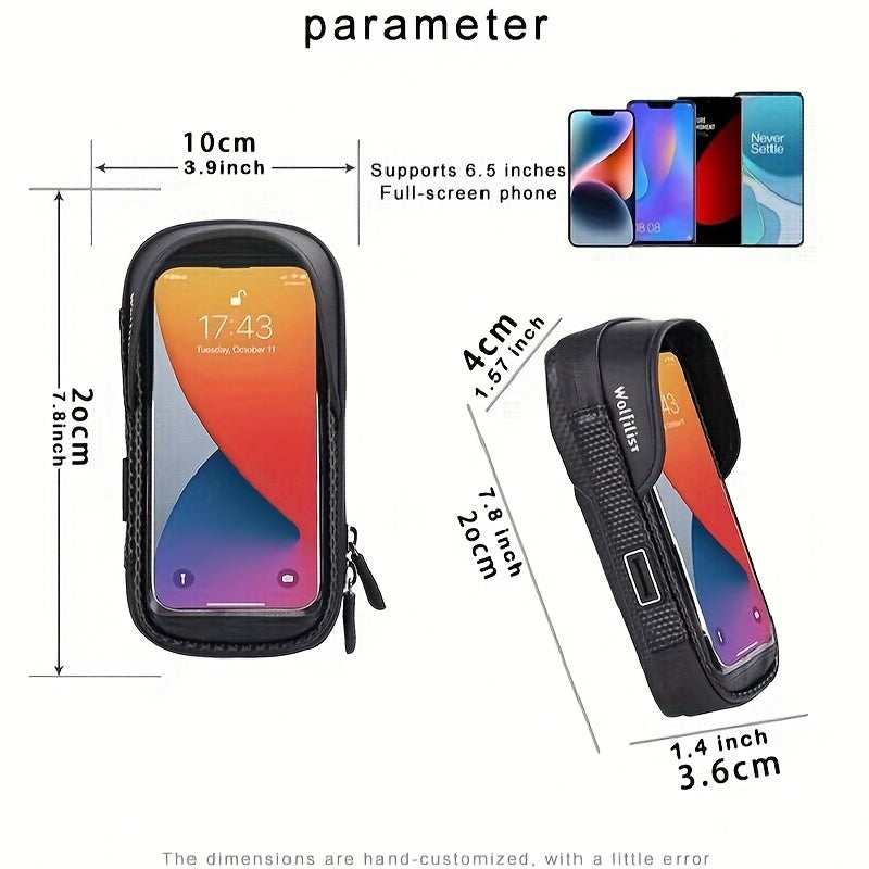 BUCKLOS Multi-Directional Adjustable Bike Phone Holder - Front Top Tube Touch Screen Mount with Stand