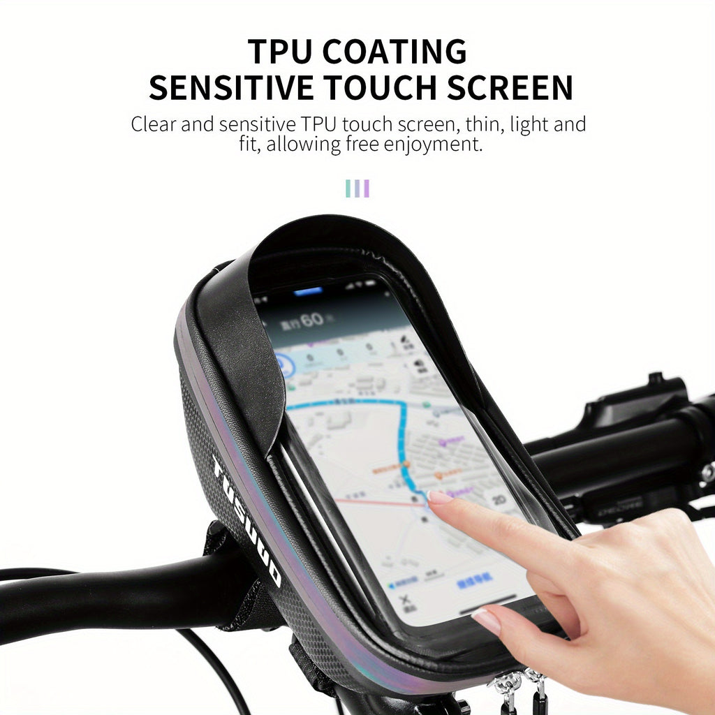 TOSUOD Bike Handlebar Bag - Heavy-Duty High Quality Cycling Computer & Phone Case Holder