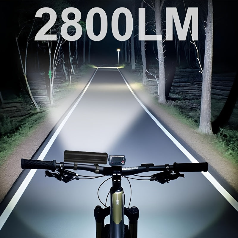 USB Uper Bright Bicycle Lights, 2800 Lumens 6400mAh