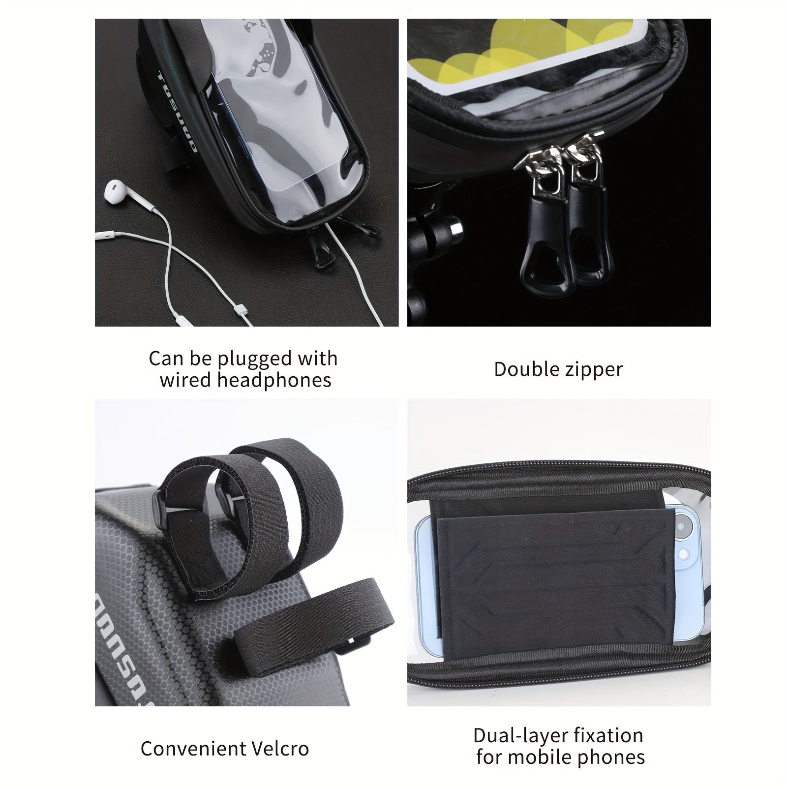 TOSUOD Bike Handlebar Bag - Heavy-Duty High Quality Cycling Computer & Phone Case Holder