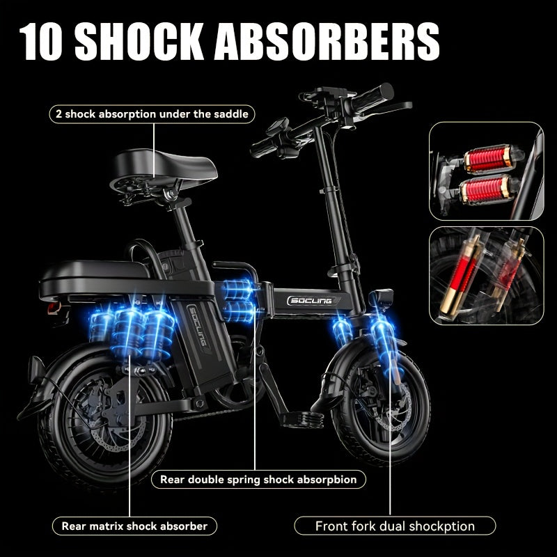 Adult Folding E-bike, Rated 500W\u002F350W (Peak 740W\u002F500W Motor)