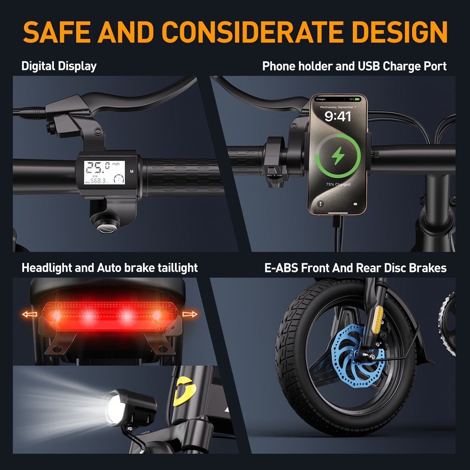 Three-Speed Folding Ebike with 20 MPH Fast Speed