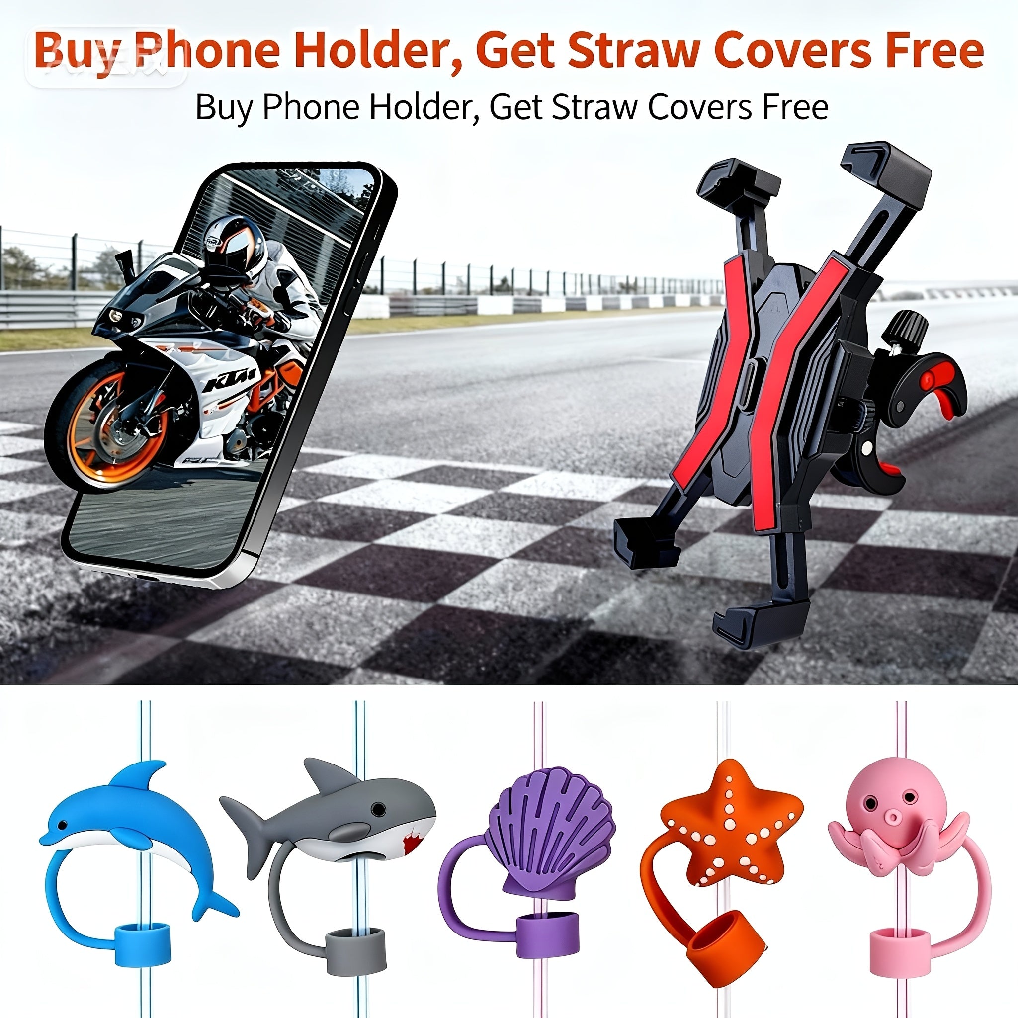 Motorcycle Phone Holder, Bicycle Phone Holder, 10S Quick Installation Phone Holder