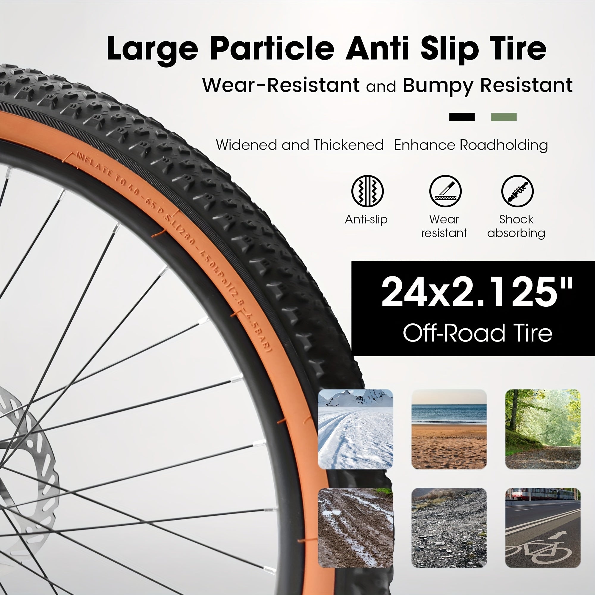 Mountain Bike 24 Inch Wheel, 21-Speed Disc Brakes Thumb Shifter