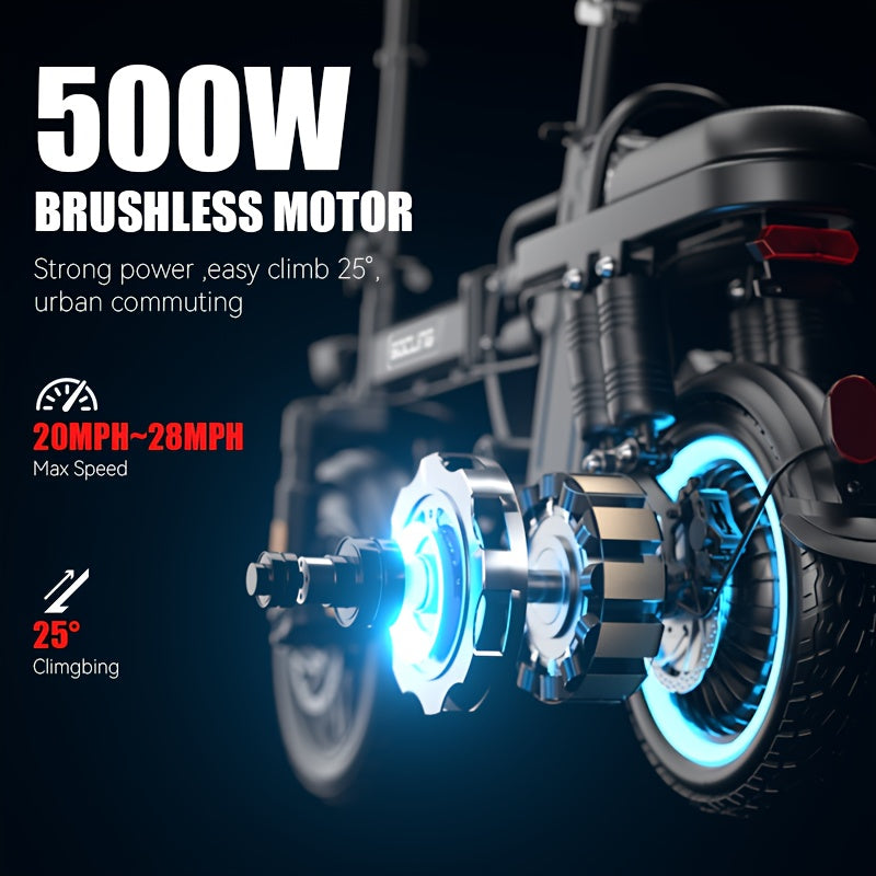 500W Electric Bike for Adults, 48V 8\u002F15AH Removable Battery, Maximum 25-28MPH & 35 Miles