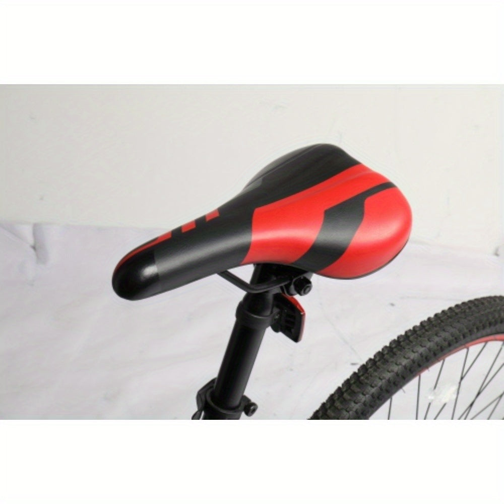 26 - Inch 21 - Speed Black & Red Mountain Bike - High - Carbon Steel Irregular Frame, Dual Suspension