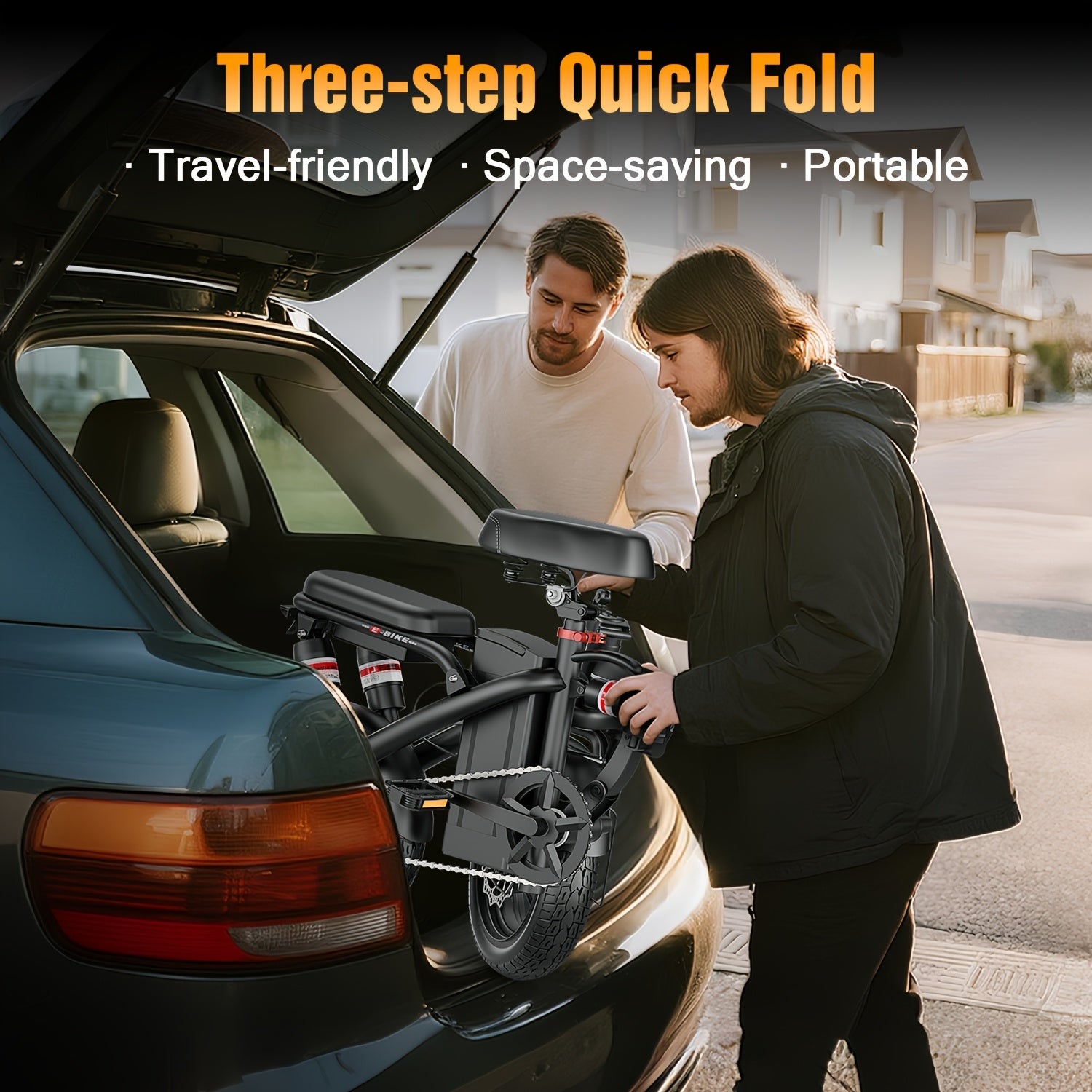 650W Heavy-Duty Adult Electric Bike - 48V E-Bike with Front Headlight, Rear Brake Light & Rapid Charging