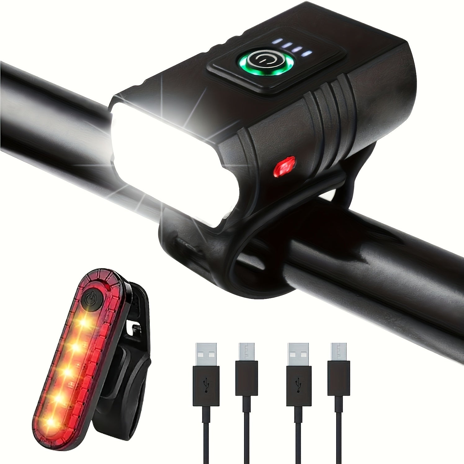 High Brightness T6 Dual LED! Bicycle Front Light, USB Charging