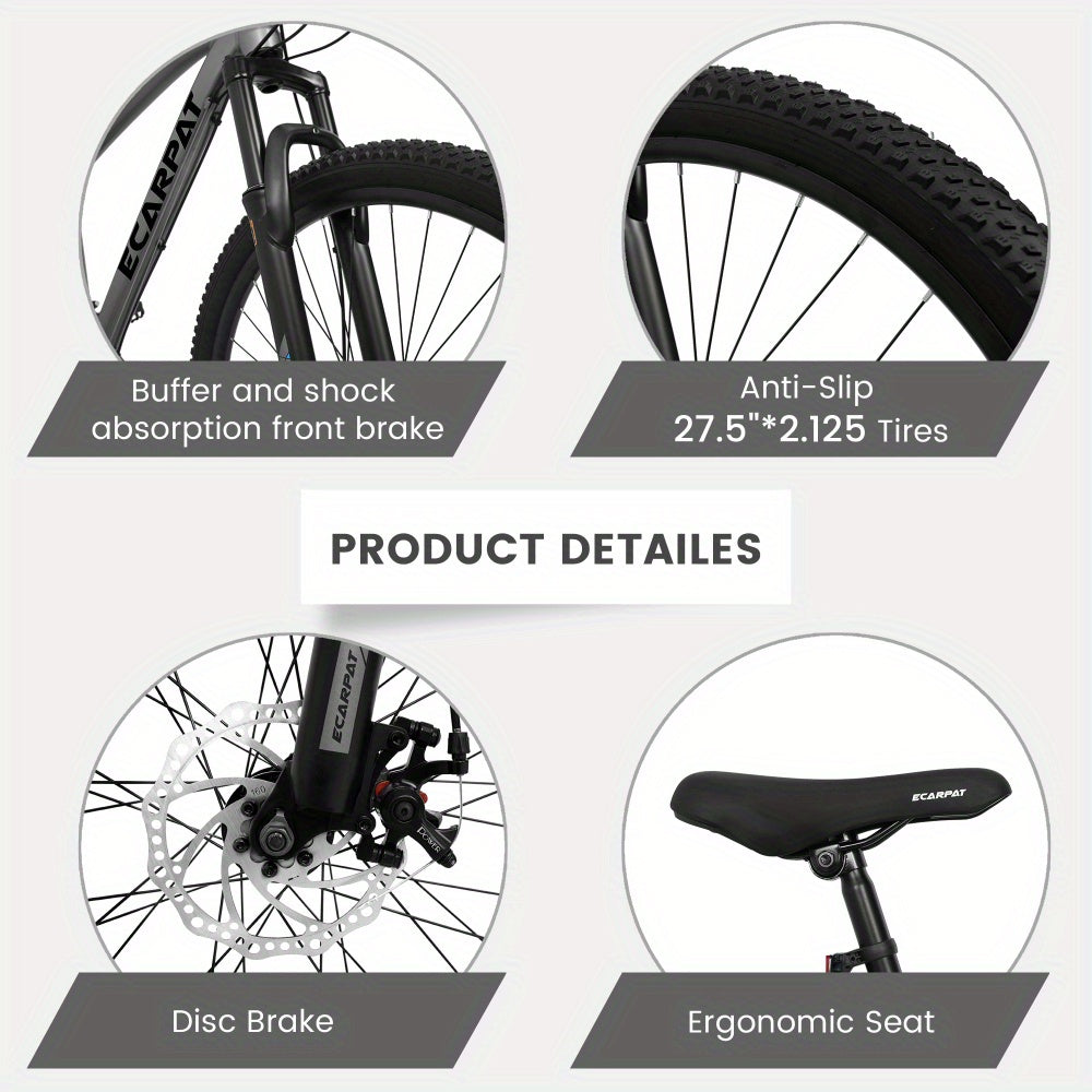 A2757 27 Inch Mountain Bike 21 Speed, Suspension Fork, Aluminum Frame Disc Brake