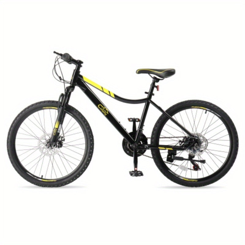 24 - Inch Mountain Bike, Black and Yellow - Shimano 21 - Speed, Suspension Fork