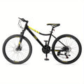 24 - Inch Mountain Bike, Black and Yellow - Shimano 21 - Speed, Suspension Fork