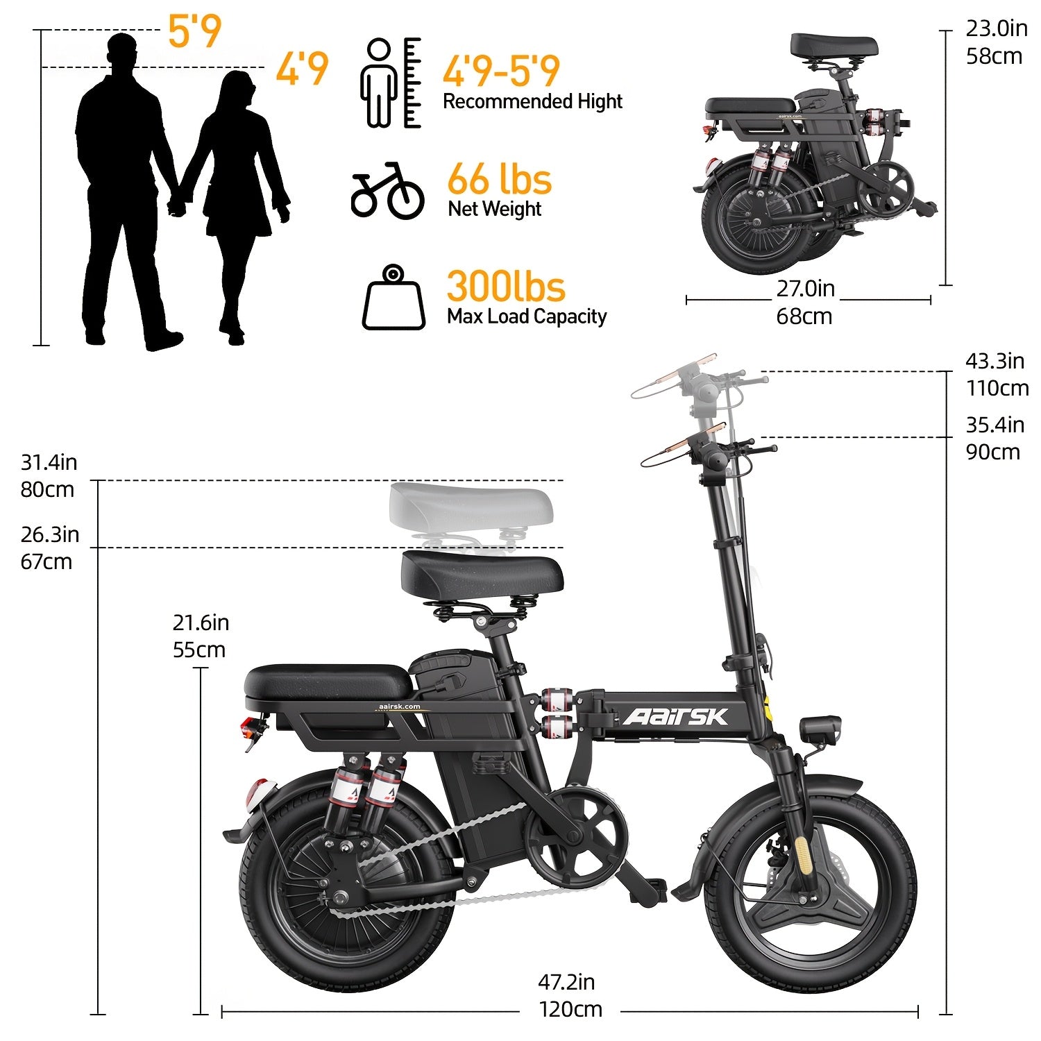 Three-Speed Folding Ebike with 20 MPH Fast Speed